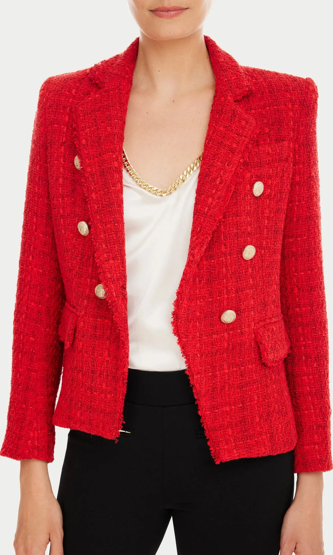 ELIZA TWEED BLAZER - RED